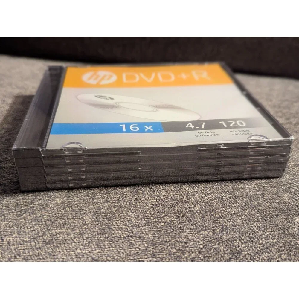 HP DVD+R 16X 4.7GB 120 Min Recordable Discs 5-Pack In Slim Jewel Cases